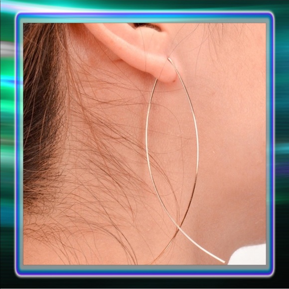 Silver Minimalist Hoop Earrings - Picture 3 of 6